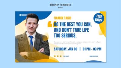 Horizontal Banner for Business and Finance Seminar – Free Download