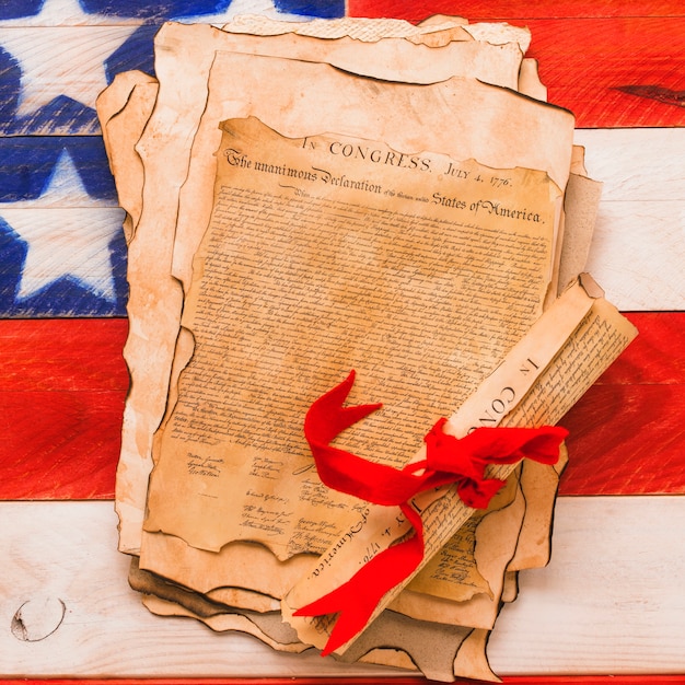 USA Independence Day Composition with Declaration – Free Download