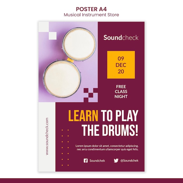 Music Instrument Concept Poster Template – Free Download