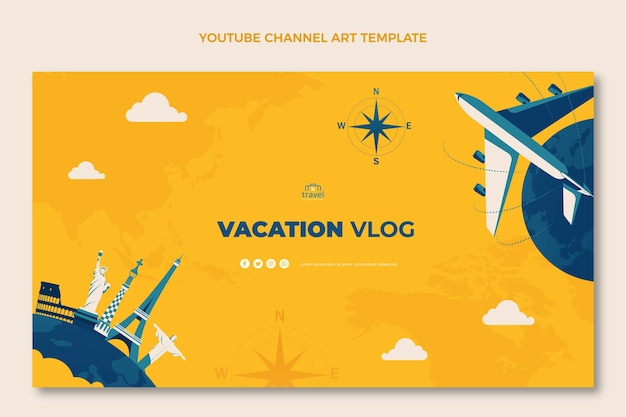 Hand Drawn Travel YouTube Channel Art – Free Download, Free Stock Photo