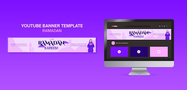 Ramadan Celebration YouTube Banner Template – Free Download