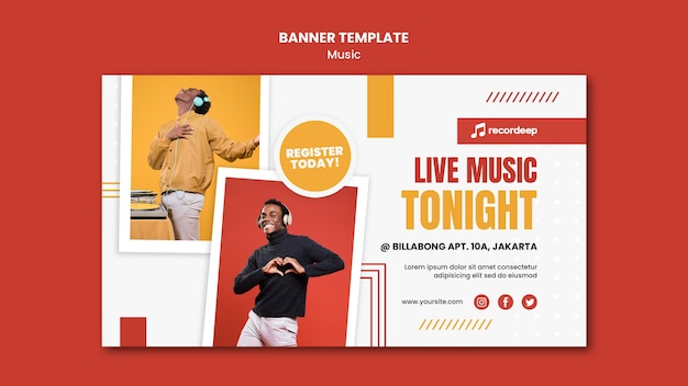 Music Concept Banner Template – Free Download