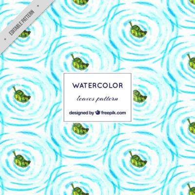 Watercolor Leaves in Water Pattern – Free Download, Download Free Stock Photo