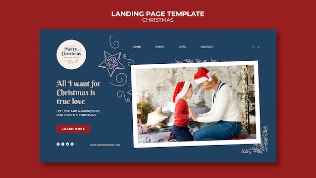 Creative Festive Christmas Landing Page Template – Free Download