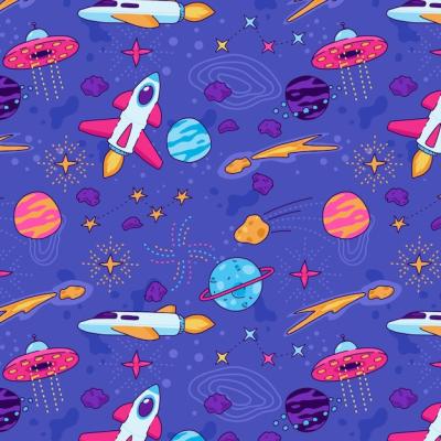 Hand Drawn Space Pattern Design – Free Download