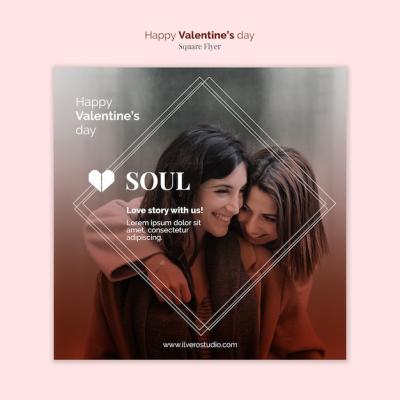 Valentine’s Day Women Couple Flyer Design – Free to Download