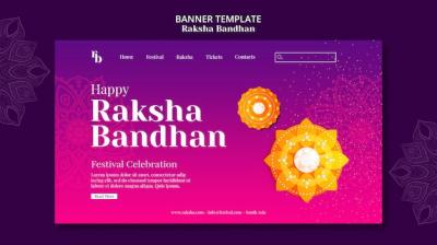 Gradient Raksha Bandhan Landing Page Template with Mandalas – Free Download