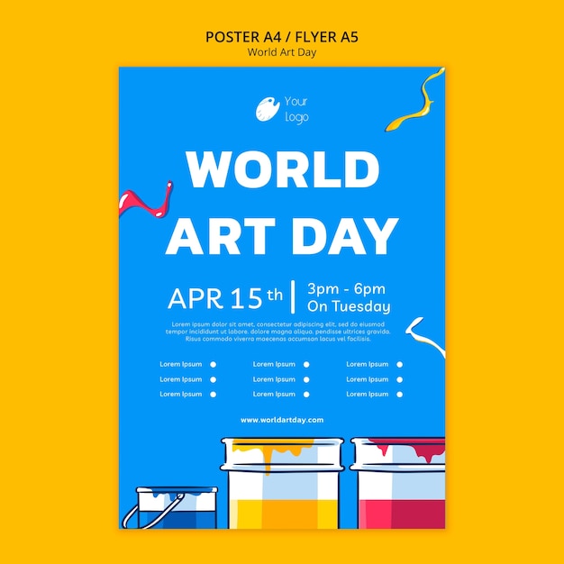 World Art Day Celebration Poster Template – Free Download