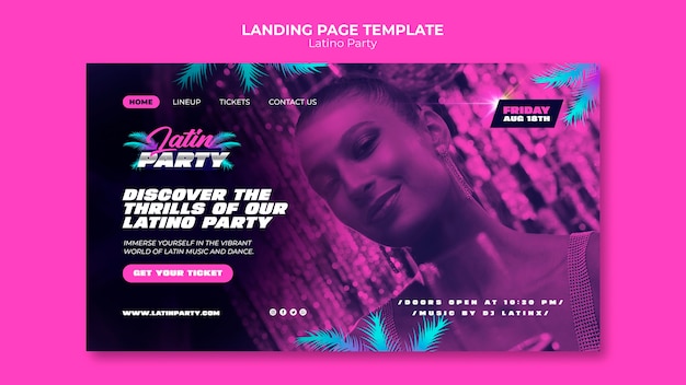 Latino Party Landing Page Template – Free Download