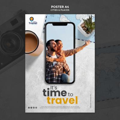 Traveling Time Poster Template – Free Download