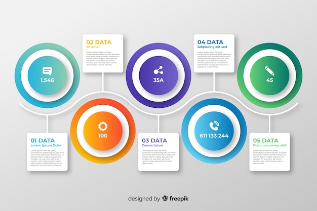 Infographic Steps Collection Flat Design – Free Download