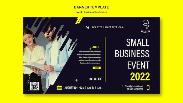 Horizontal Banner Template for Professional Business Events – Free Download