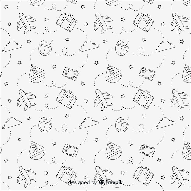 Travel Pattern Vector Templates – Free Download