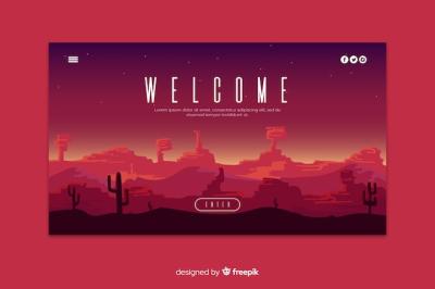 Gradient Landscape Welcome Landing Page – Free Download