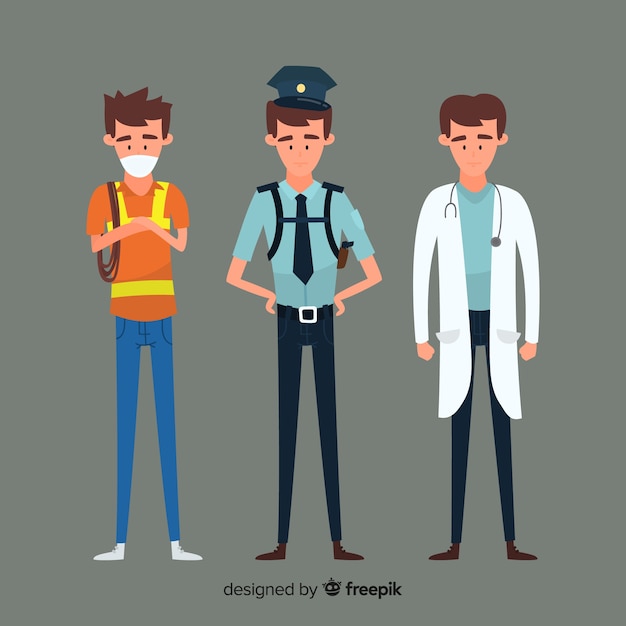 Flat Emergency Team Design – Free Download