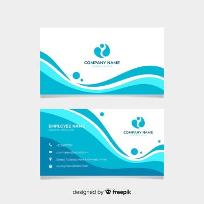 White and Blue Visiting Card Logo Template – Free Download