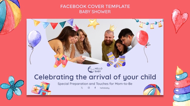 Baby Shower Celebration Facebook Cover Template – Free Download