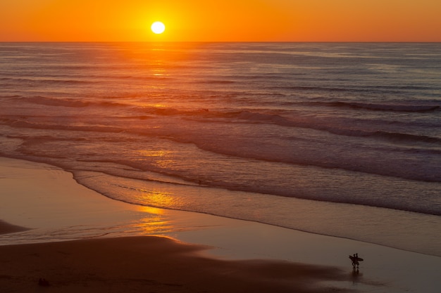 Beautiful Sunset Reflections on the Sea from the Beaches of Algarve, Portugal – Free Stock Photo for Download