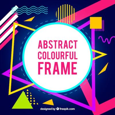 Abstract Colorful Frame with Geometric Shapes – Free Download