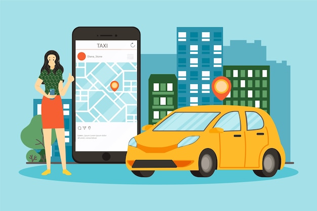 Taxi App Concept Design – Free to Download Stock Photo