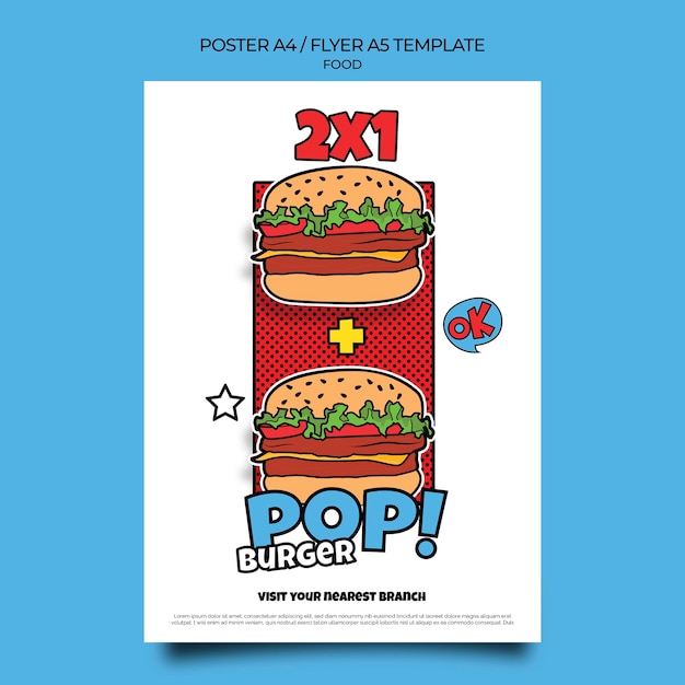 Pop Art Food Print Template – Free Download Stock Photos