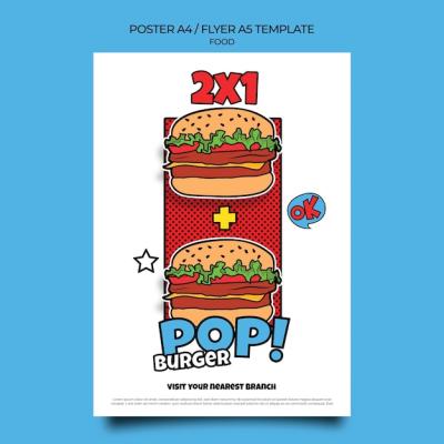 Pop Art Food Print Template – Free Download Stock Photos