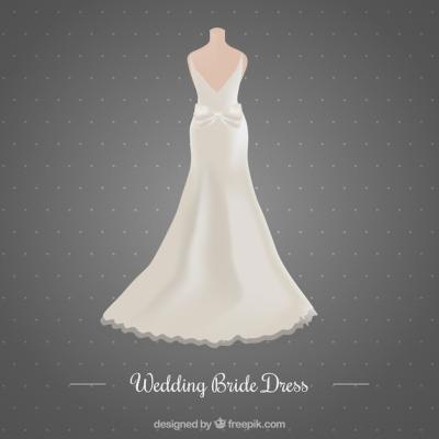 Stunning Wedding Dress Vector Template – Free Download