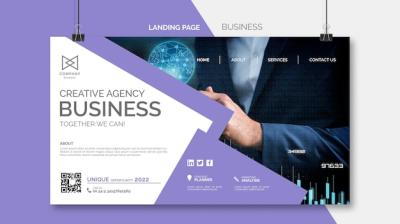 Flat Design Business Landing Page Template – Download Free Stock Photo