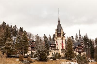 Stunning Winter View of Peles Castle in Sinaia, Romania – Free Download