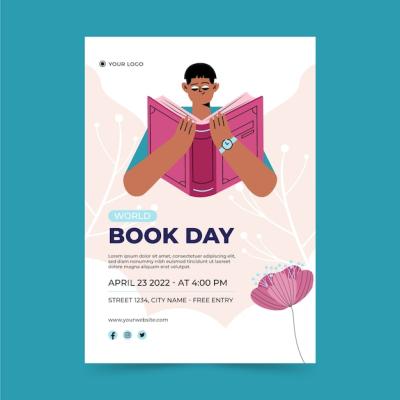 Vertical Poster Template for World Book Day – Free Download