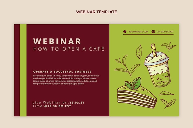 Flat Design Food Webinar Template – Free Download