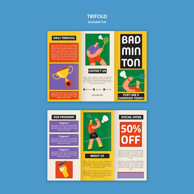 Badminton Template Design – Free Download, Free Stock Photo