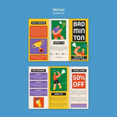 Badminton Template Design – Free Download, Free Stock Photo