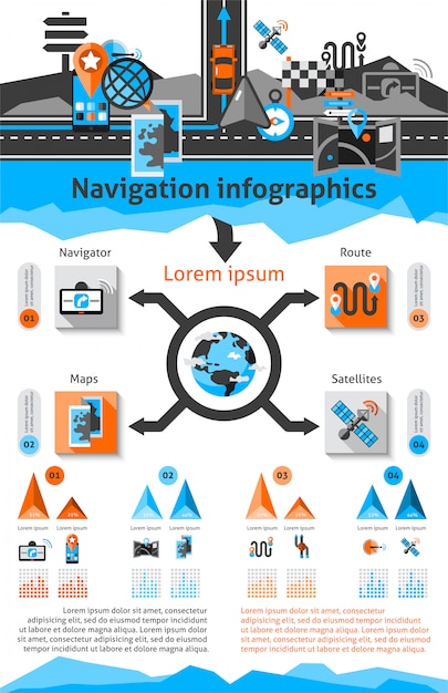 Navigation Infographic Set – Free Download, Free Stock Photo