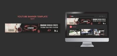 Fitness Training YouTube Banner Template – Free to Download