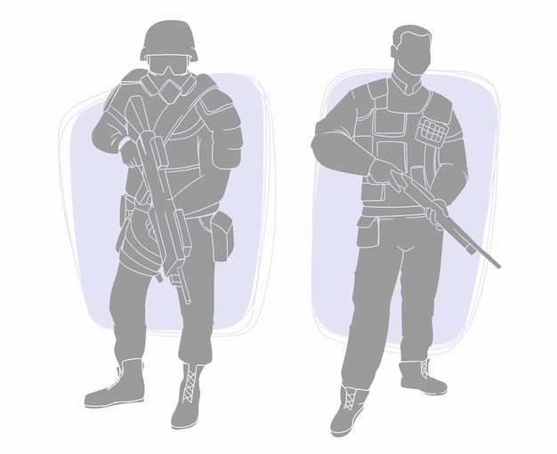 Hand Drawn Soldier Silhouette Illustration â Free Download