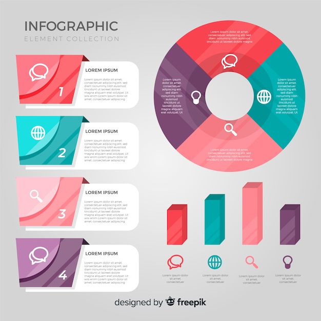 Flat Infographic Element Collection – Free Download