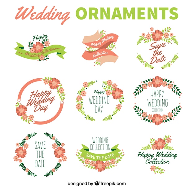 Colourful Collection of Wedding Ornaments – Free Download