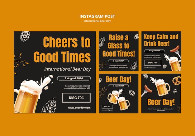 Instagram Posts for International Beer Day Celebration – Free Download