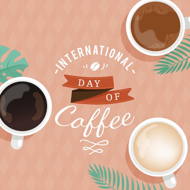 International Day of Coffee Flat Design Vector Template – Free Download