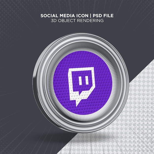 3D Rendered Twitch Icon Circle Logo – Free Stock Photo for Download