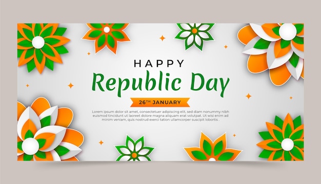 Republic Day Horizontal Banner Template – Free Download