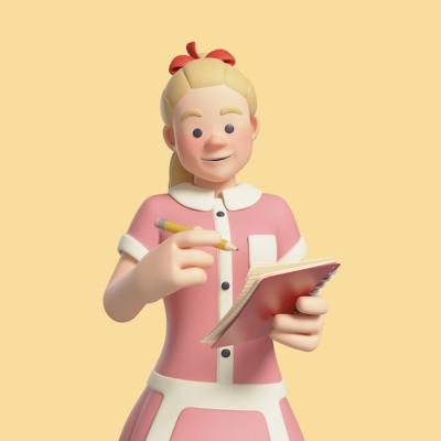 3D Rendering of Diner Waitress Character – Free Stock Photo, Download for Free