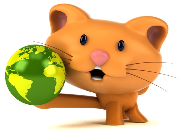 Funny Cat 3D Illustration: Free to Download