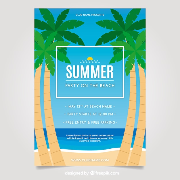 Summer Party Poster Template – Free Download