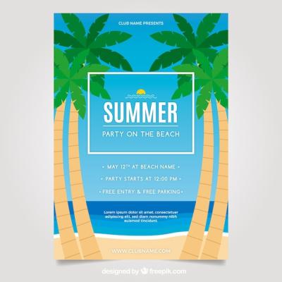 Summer Party Poster Template – Free Download