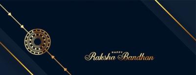 Happy Raksha Bandhan Golden Rakhi Festival Banner – Free Download