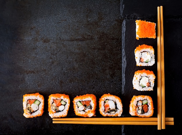 Traditional Japanese Food: Sushi, Rolls, and Chopsticks – Free Download