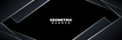 Black Abstract Wide Banner Design – Free Download