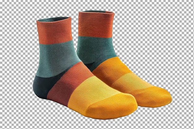 Colorful Striped Socks in Vibrant Shades of Orange, Yellow, Teal, and Navy Blue – Free Stock Photo for Download